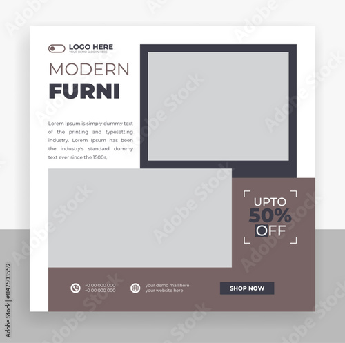 Modern furniture social media post banner template