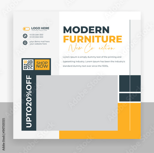 Modern furniture social media post banner template