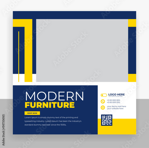 Modern furniture social media post banner template