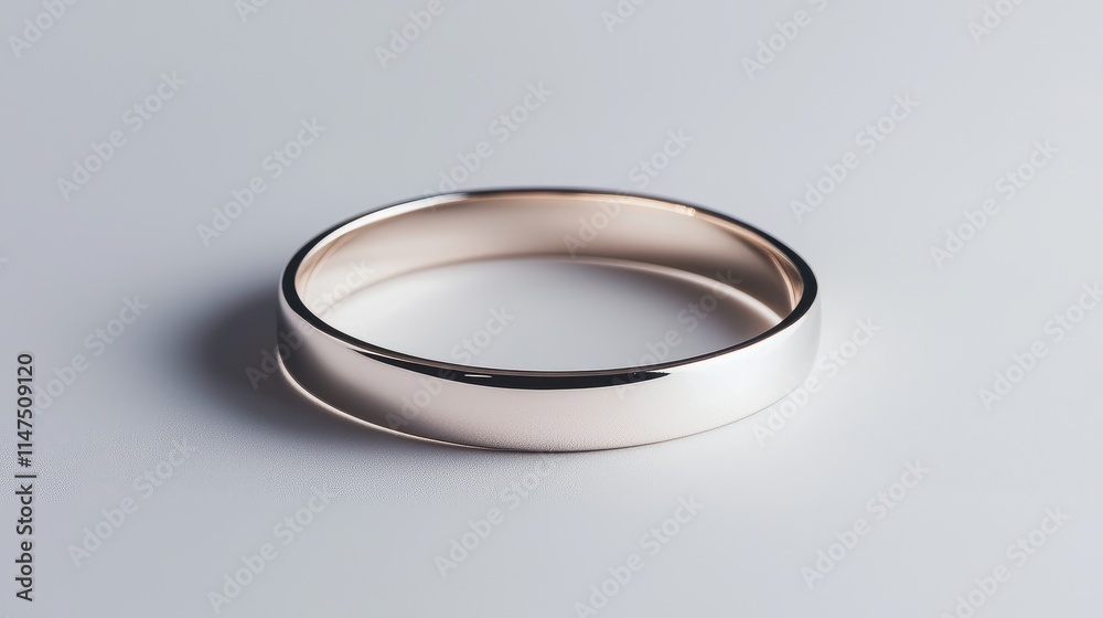 Elegant Simple Silver Band Ring on Light Background for Minimalist Jewelry Concepts and Bridal Accessories Elegant Simple Silver Band Ring on Light Background for Minimalist Jewelry Concepts and Bridal Accessories