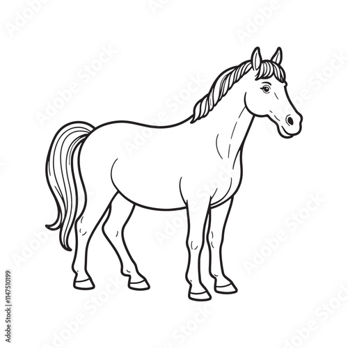 Horse  line art on white backgroun