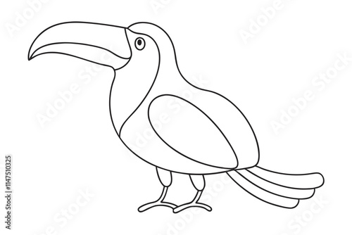 Toucan Line Drawing Clean and Simple Vector Art