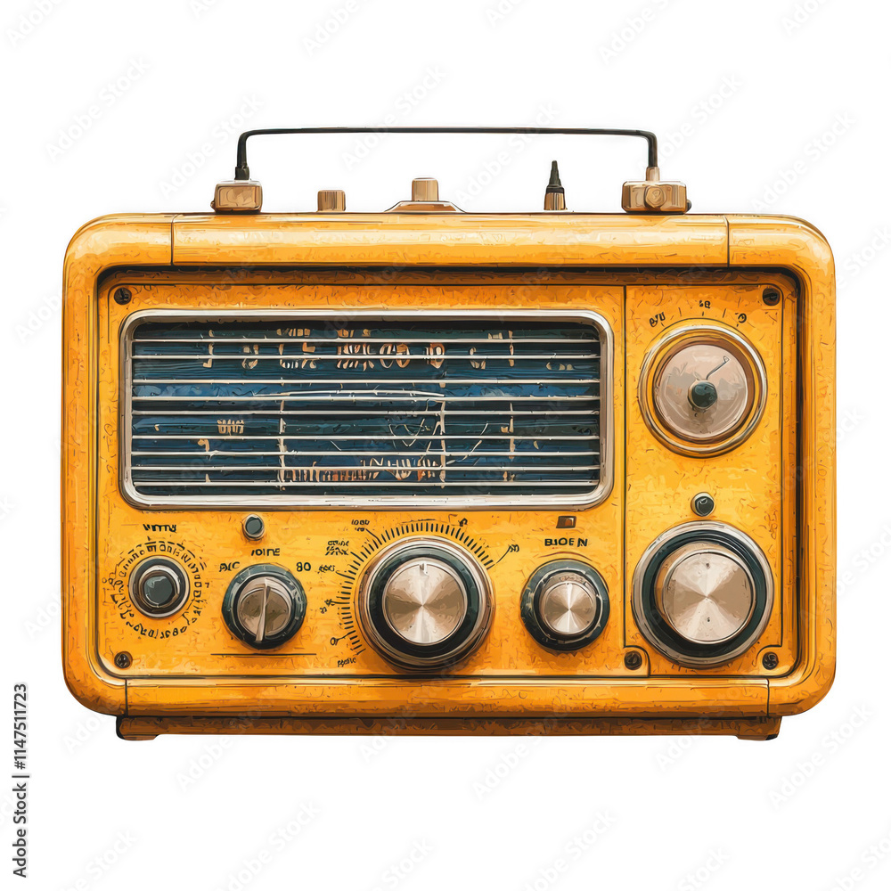 Brown icon of Radio isolated on a transparent background Minimalist flat icon, vector logo style sign clipart on a no background png