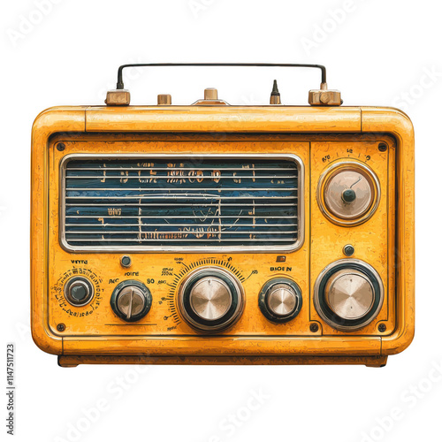Obraz na płótnie Brown icon of Radio isolated on a transparent background Minimalist flat icon, vector logo style sign clipart on a no background png w salonie