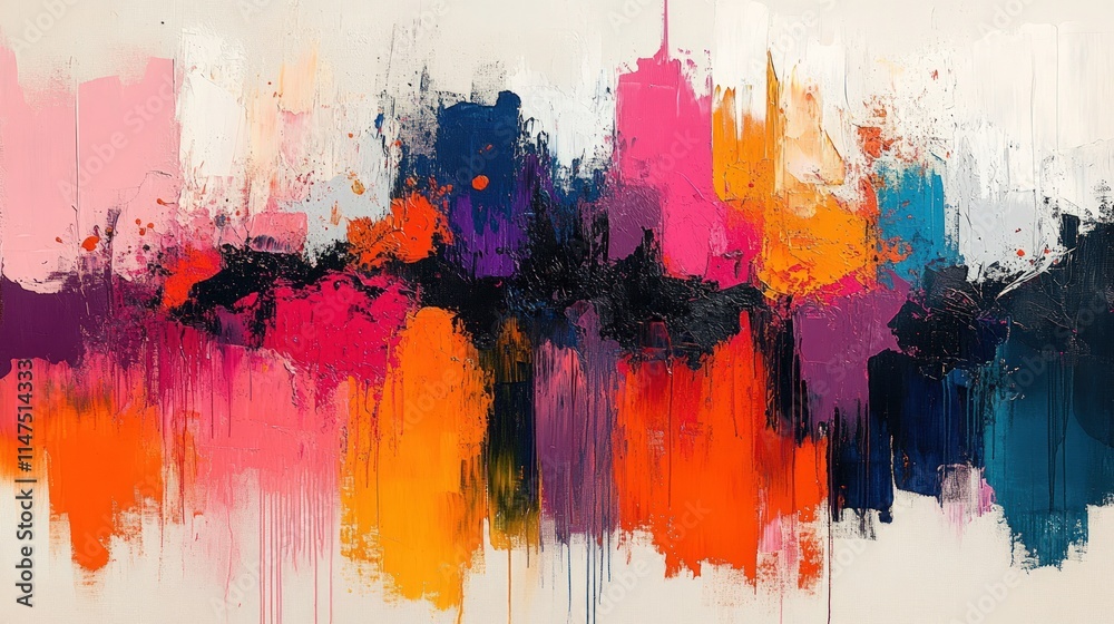 Fototapeta premium Abstract painting, vibrant colors, textured brushstrokes.