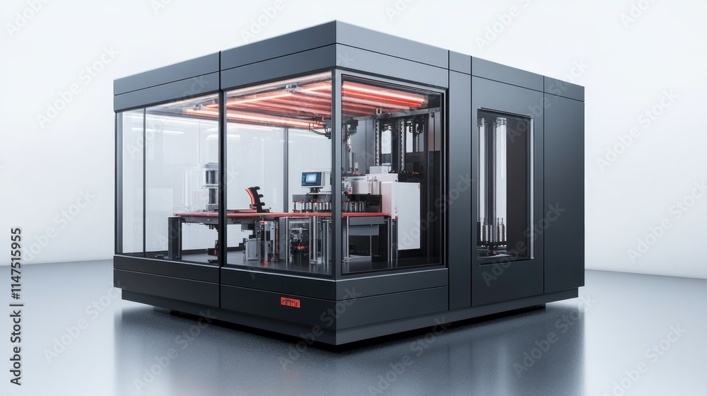 Micro factory creating high-precision components in a compact, cutting-edge environment. Micro factory creating high-precision components in a compact, cutting-edge environment.