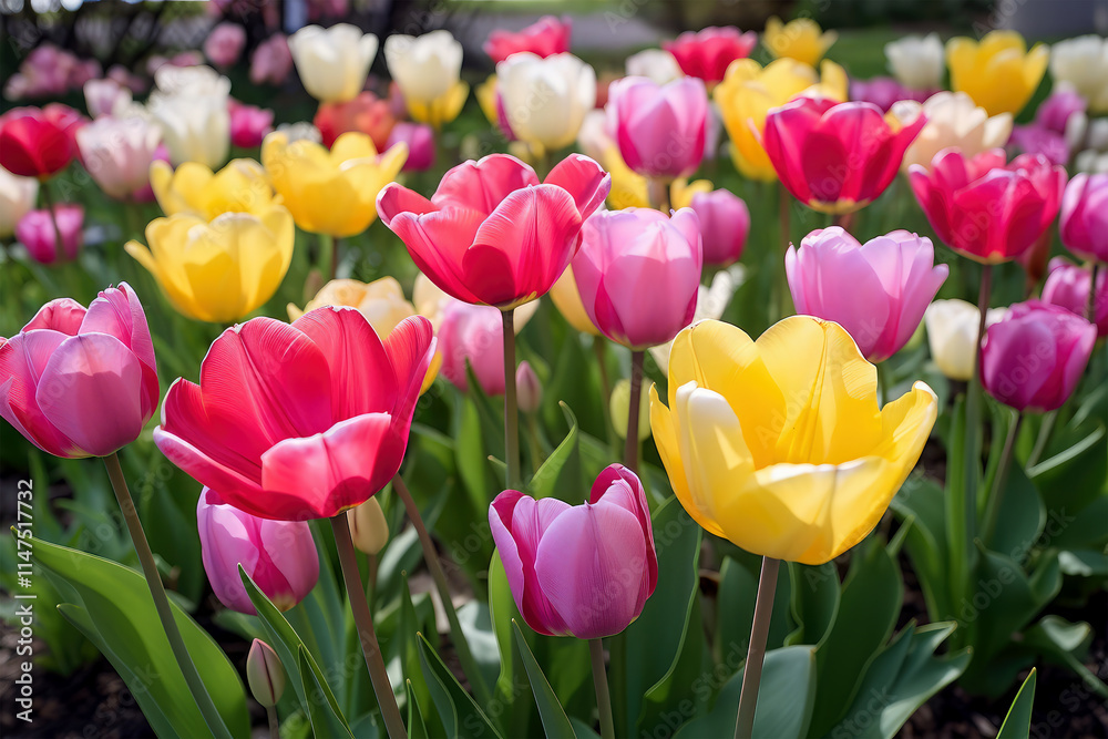 color tulip flower on nature background color tulip flower on nature background