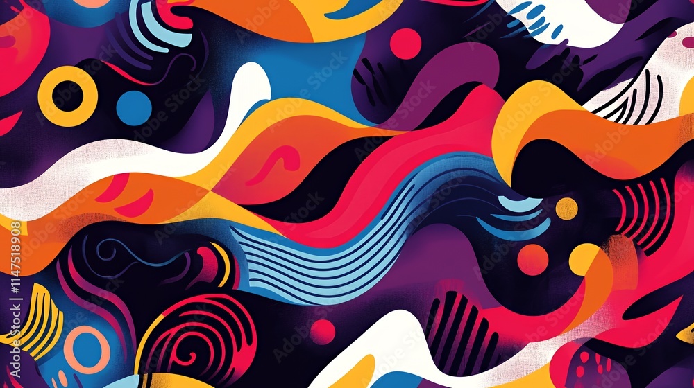 Abstract Colorful Waves Design Featuring Vivid Hues Abstract Colorful Waves Design Featuring Vivid Hues