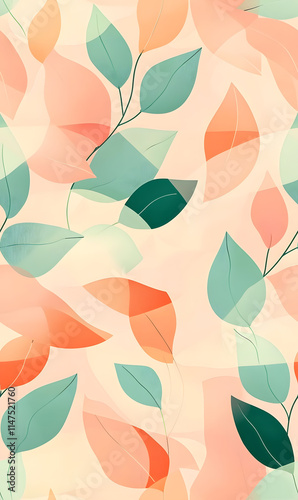 floral flower and leaf elements modern doodle illustrator seamless pattern for wallpaper or background