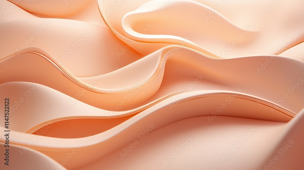 Obraz premium Abstract Peach Colored Wavelike Surface Design