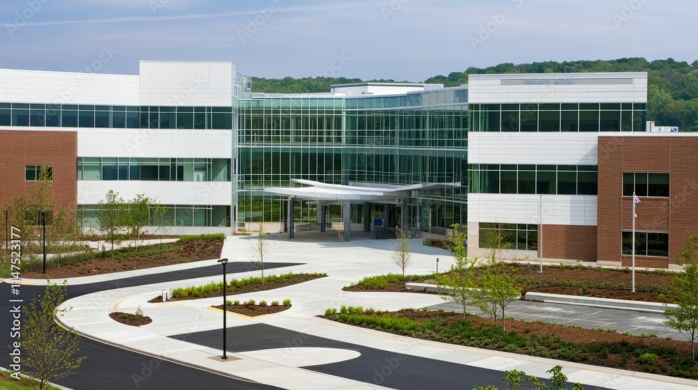 custom made wallpaper toronto digitalModern hospital isolation ward exterior showcasing advanced medical facilities and compassionate care, emphasizing the importance of health infrastructure in safeguarding public well-being.