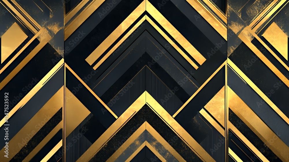 Abstract Gold And Black Geometric Pattern Design Abstract Gold And Black Geometric Pattern Design