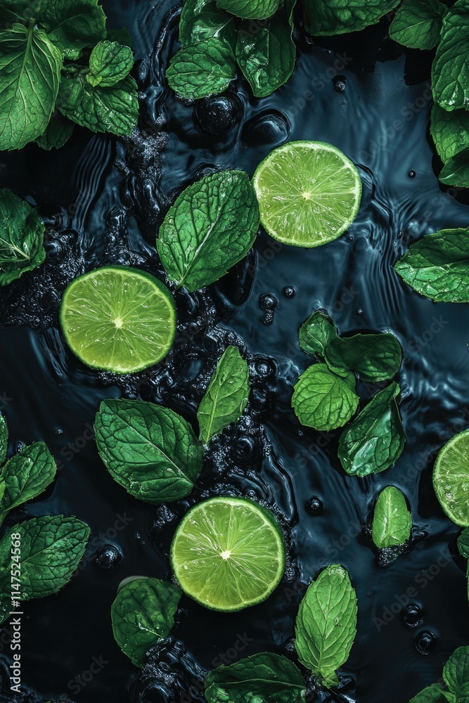 Limes floating on water Limes floating on water