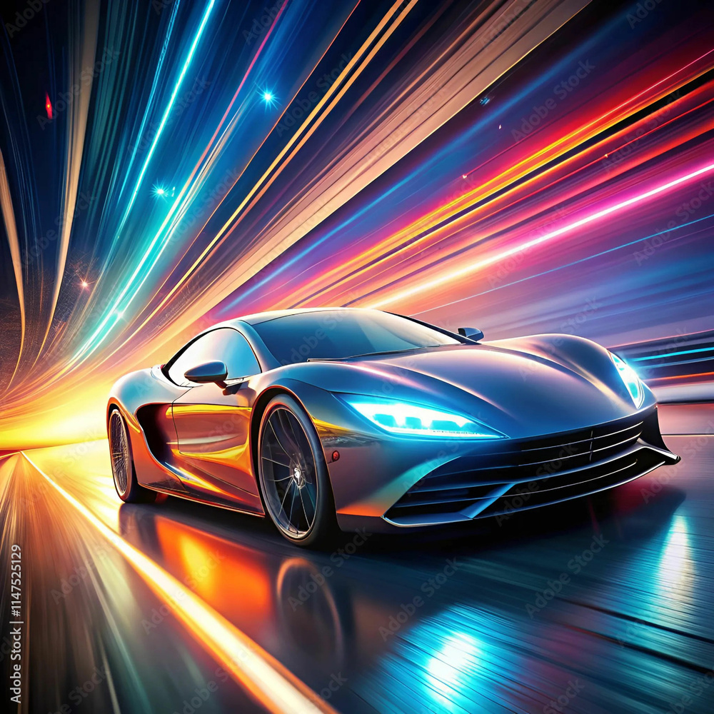 Naklejka premium Abstract design, high-speed performance, dynamic motion,