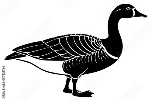 Barnacle Goose Silhouette Vector, Waterfowl Illustration, and Coastal Bird Clipart