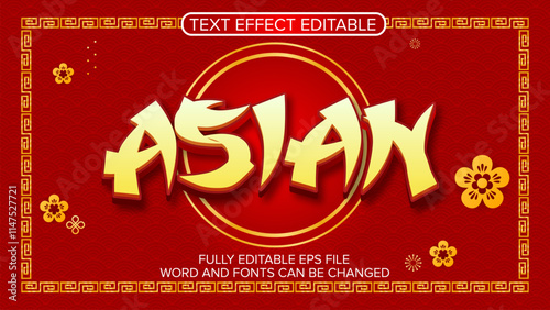 chinese new year text effect vector