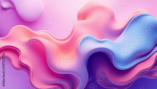 Abstract Pink Blue Purple Fluid Wave Design