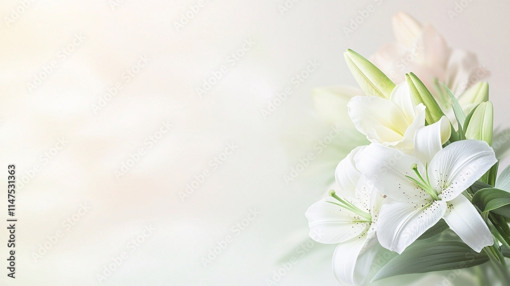 Fototapeta premium of lilies in a floral arrangement, blended with an image of market demand, highlighting consumer appeal. | [Lily]:[Economic plant] 