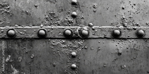 Metal plate with rivets photo