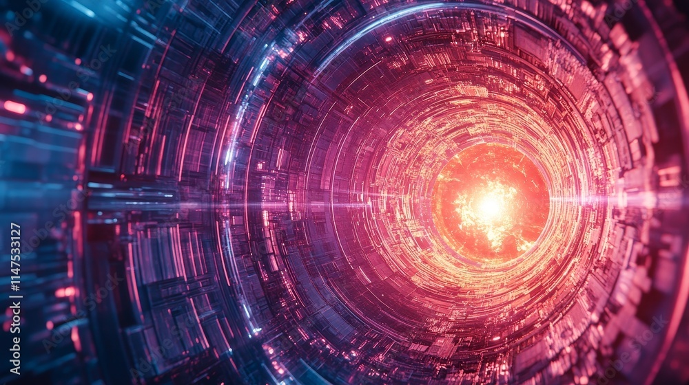 Obraz premium Laser-driven fusion technology representing the future of clean energy, offering a sustainable and efficient solution for global energy needs with cutting-edge advancements in science and technology.