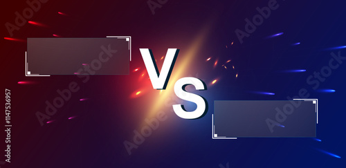 Vector illustration versus template blue and red background
