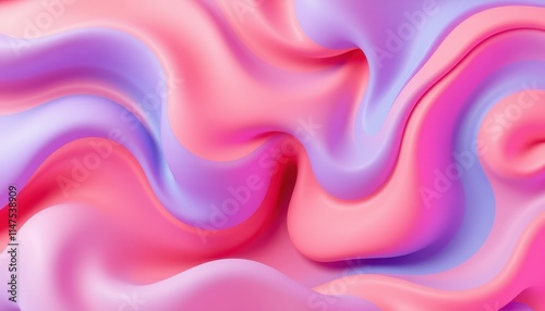 Abstract Pink and Purple Swirling Fluid Design