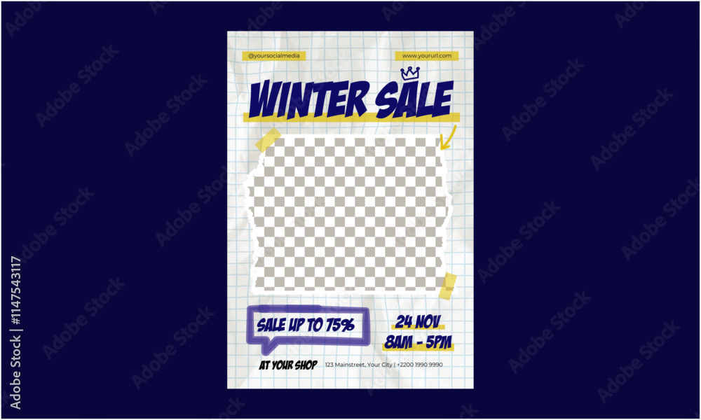 Fototapeta premium Winter Sale Flyer