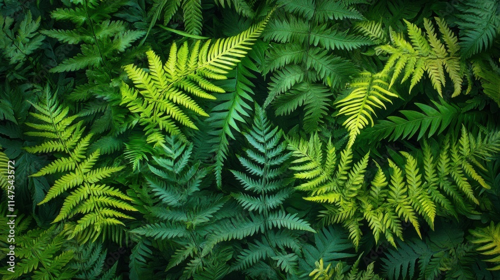 Lush Green Fern Leaves Textures in Vibrant Natural Patterns Lush Green Fern Leaves Textures in Vibrant Natural Patterns