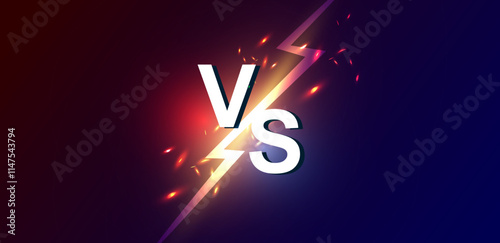 Vector illustration versus template blue and red background