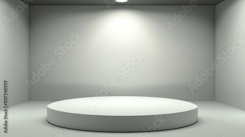 Minimalist White Cylinder Platform in Room