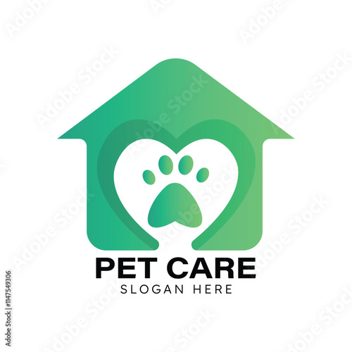 Pet Care Adorable Logo Template photo