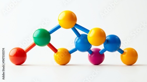 imagine prompt: symbolic molecular structure forming a simple framework representing Piagetâ€™s schema theory, with each molecule representing a building block of t photo