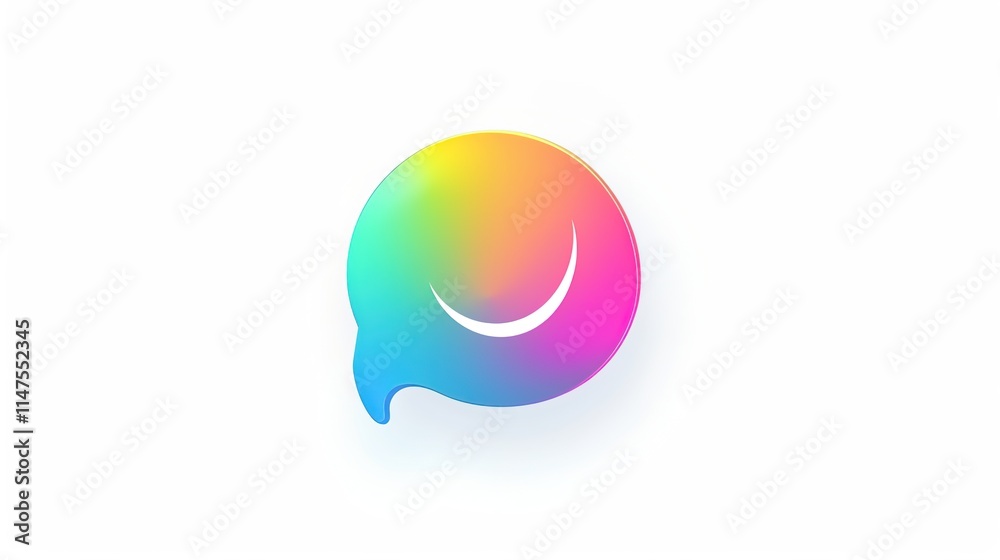 The Vivid Speech Bubble Colorful Icon on White Background: A Cheerful and Eye-Catching Visual Element. The Vivid Speech Bubble Colorful Icon on White Background: A Cheerful and Eye-Catching Visual Element.
