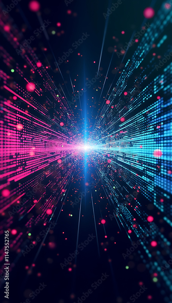 Fototapeta premium Abstract holographic design with shimmering metallic tones of purple, green, and blue, creating a futuristic and vibrant HD phone wallpaper 