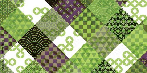 和柄　新緑　模様　背景	