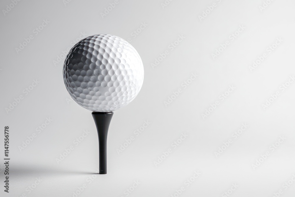 Golf ball on tee against white background. Golf ball on tee against white background.