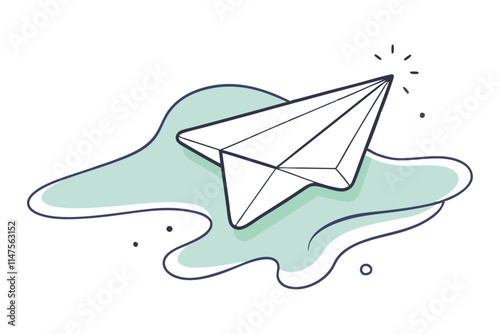 Elegant Line Art of a Paper Plane A Modern Illustration for Design Lovers