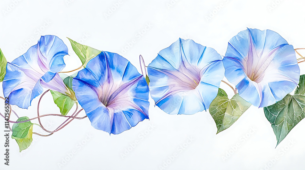 Obraz premium Morning glories on a white background