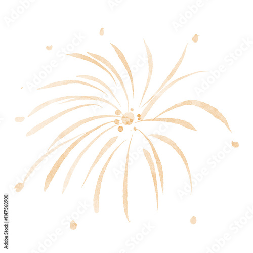 Watercolor painting fireworks for new year celebration