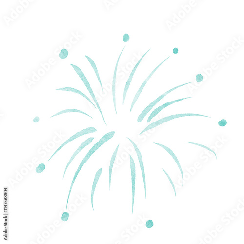 Watercolor painting fireworks for new year celebration