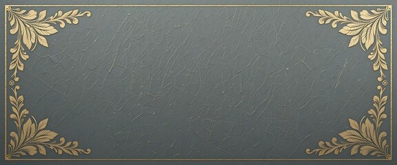 Ornate Gold Border Decorates Dark Textured Background with Floral Corner