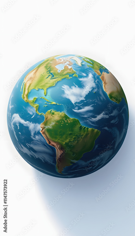 Planet Earth, isometry, with white tones Planet Earth, isometry, with white tones