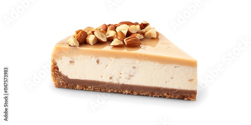 Decadent Cheesecake with Peanut Butter STYLE: Close-up Shot right view | EMOTION: realistic as possible |Decadent Cheesecake with Peanut Butter | TAGS: High-end food photography, clear composition