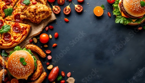 restaurant, gourmet, hamburgers, artisanal, pizzas, grilled, chicken, sausages, vibrant, backdrop, orange, brown, food, menu, delicious, savory, culinary, dining, cuisine, tasty, elegant, graphic