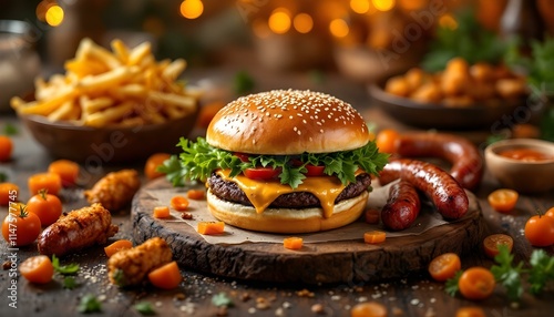 restaurant, gourmet, hamburgers, artisanal, pizzas, grilled, chicken, sausages, vibrant, backdrop, orange, brown, food, menu, delicious, savory, culinary, dining, cuisine, tasty, elegant, graphic photo