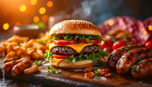 restaurant, gourmet, hamburgers, artisanal, pizzas, grilled, chicken, sausages, vibrant, backdrop, orange, brown, food, menu, delicious, savory, culinary, dining, cuisine, tasty, elegant, graphic