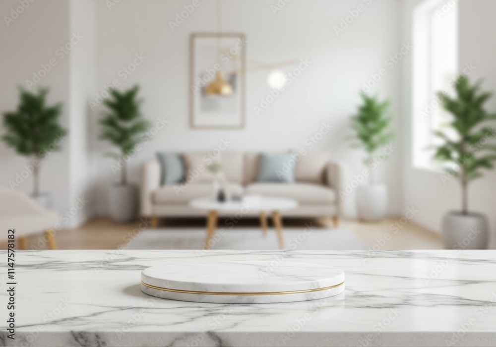 Countertop with blurred background, ideal for showcasing products and creating visual interest Countertop with blurred background, ideal for showcasing products and creating visual interest