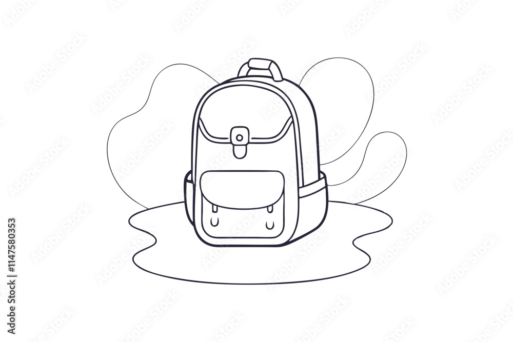 School Bag Line Drawing with Color A Fun and Dynamic Design School Bag Line Drawing with Color A Fun and Dynamic Design