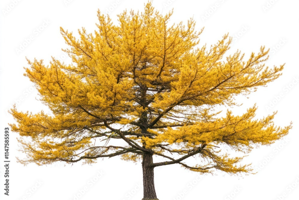 Isolated golden larch tree in autumn. Isolated golden larch tree in autumn.