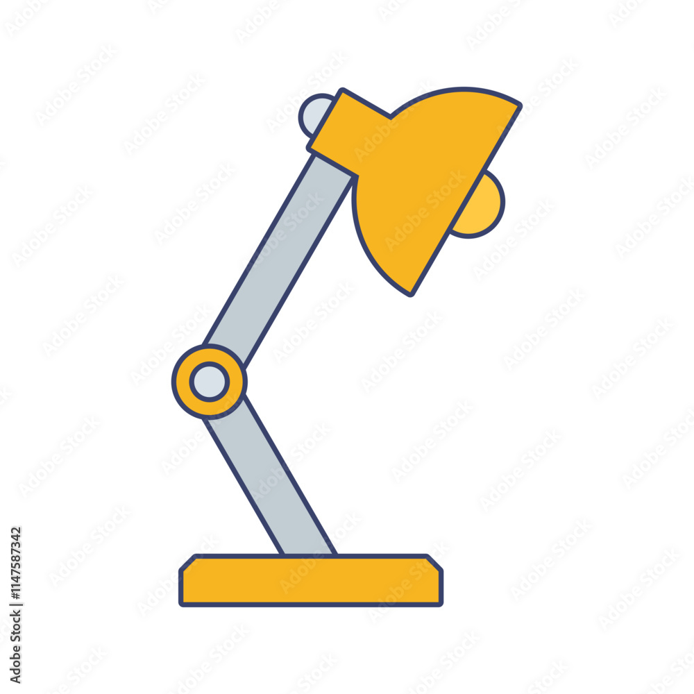 Desk Lamp Icon Illustration in Flat Style .Ideal for construction, engineering, and industrial design projects. Desk Lamp Icon Illustration in Flat Style .Ideal for construction, engineering, and industrial design projects.